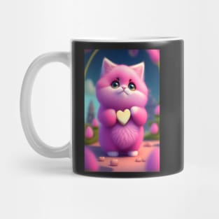 Adorable Cat Illustration- Modern Digital Art Mug